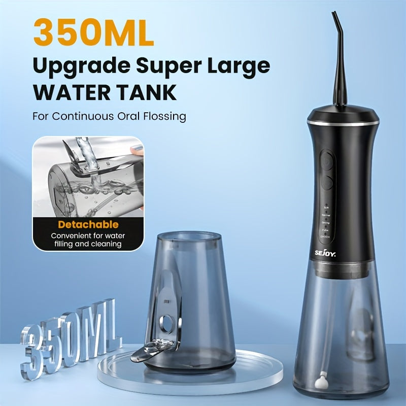 Sejoy Professional Dental Water Flosser - 5 Modes, 9 Tips, 350ml Tank & 30-Day Battery JUST FIT IN