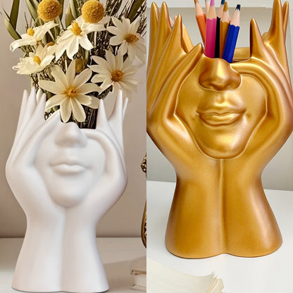 Cute Face Cosmetic Organizer - Resin Makeup Brush Holder (1-2pcs) JUST FIT IN