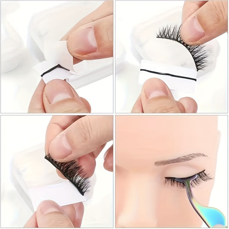 Self-Adhesive Eyelash Strips - 40pcs No-Glue False Eyelash Applicators JUST FIT IN