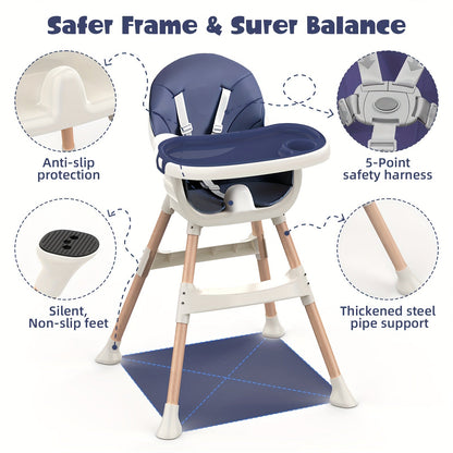 Modern Portable Baby High Chair - Adjustable Height with Double Tray JUST FIT IN