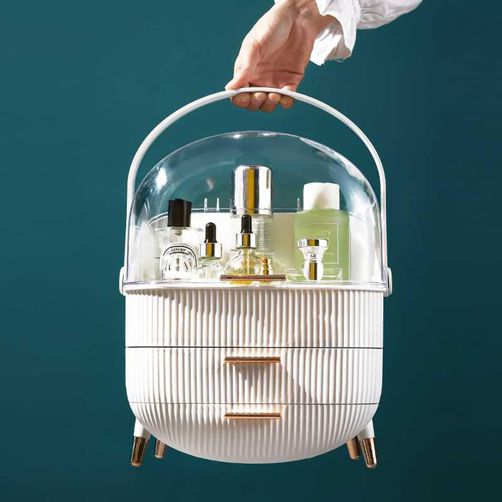 Multi-Function Makeup Organizer with Clear Lid - Dustproof Cosmetic Storage Box for Skincare & Jewelry JUST FIT IN