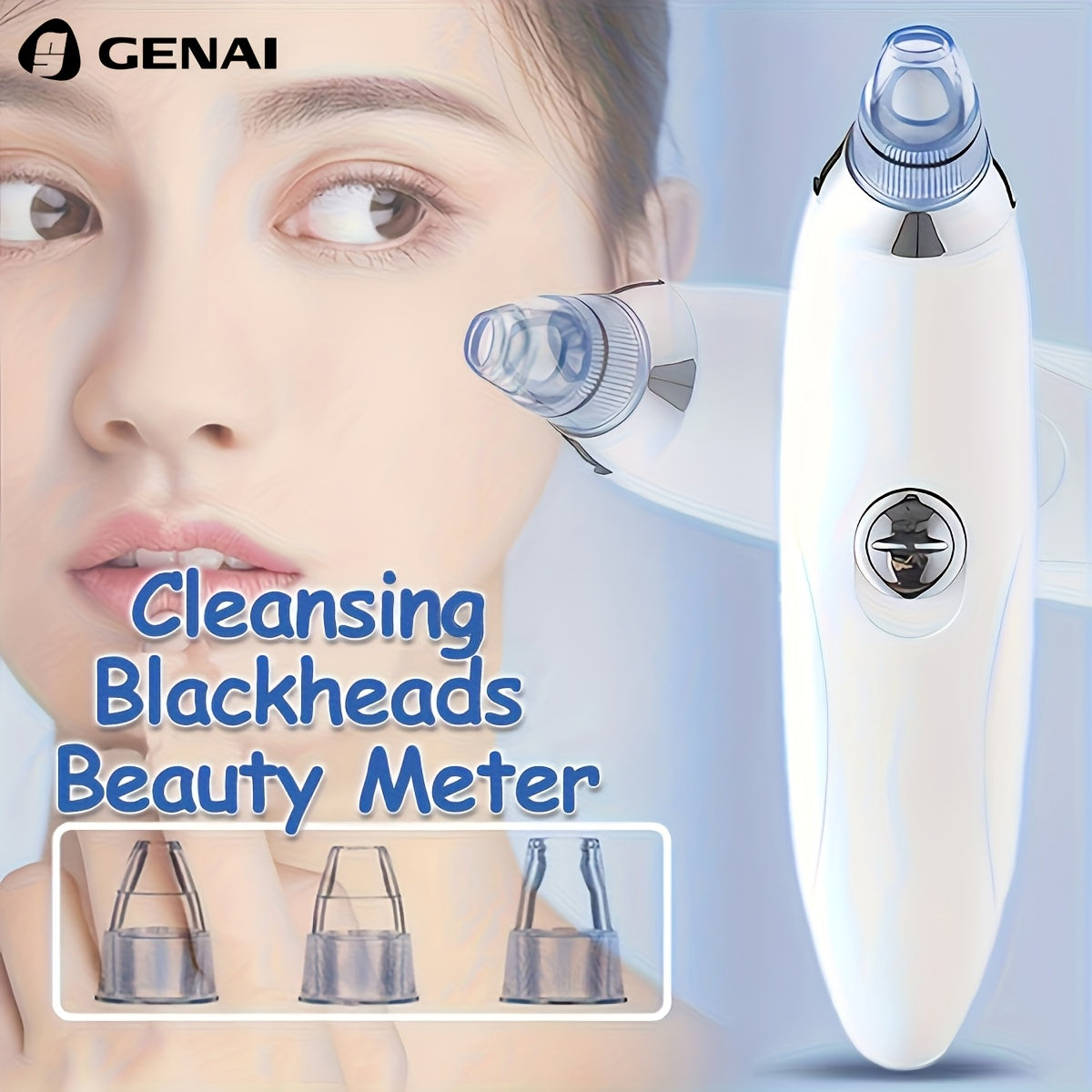 GENAI Portable Facial Pore Cleaner - 4 Probes Blackhead Remover Tool JUST FIT IN