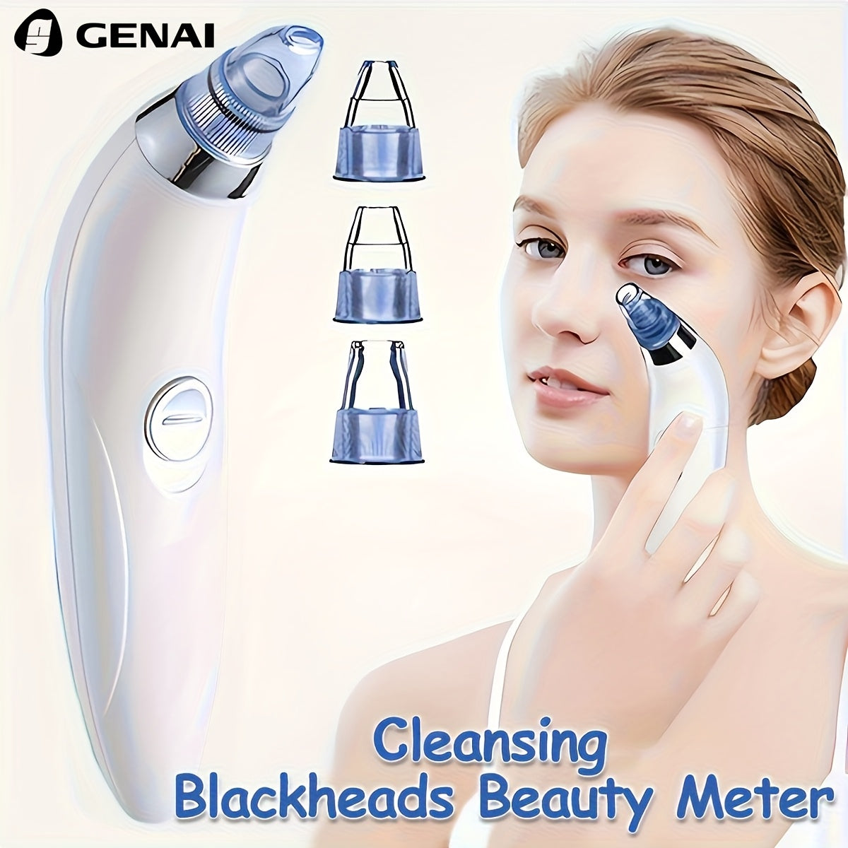 GENAI Portable Facial Pore Cleaner - 4 Probes Blackhead Remover Tool JUST FIT IN