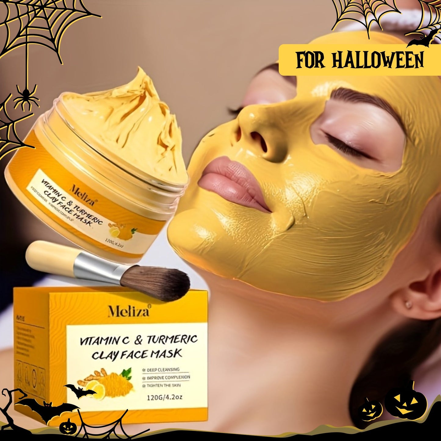 Turmeric & Vitamin C Deep Cleansing Facial Mask - Pore Refining Mud Mask JUST FIT IN