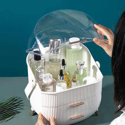 Multi-Function Makeup Organizer with Clear Lid - Dustproof Cosmetic Storage Box for Skincare & Jewelry JUST FIT IN