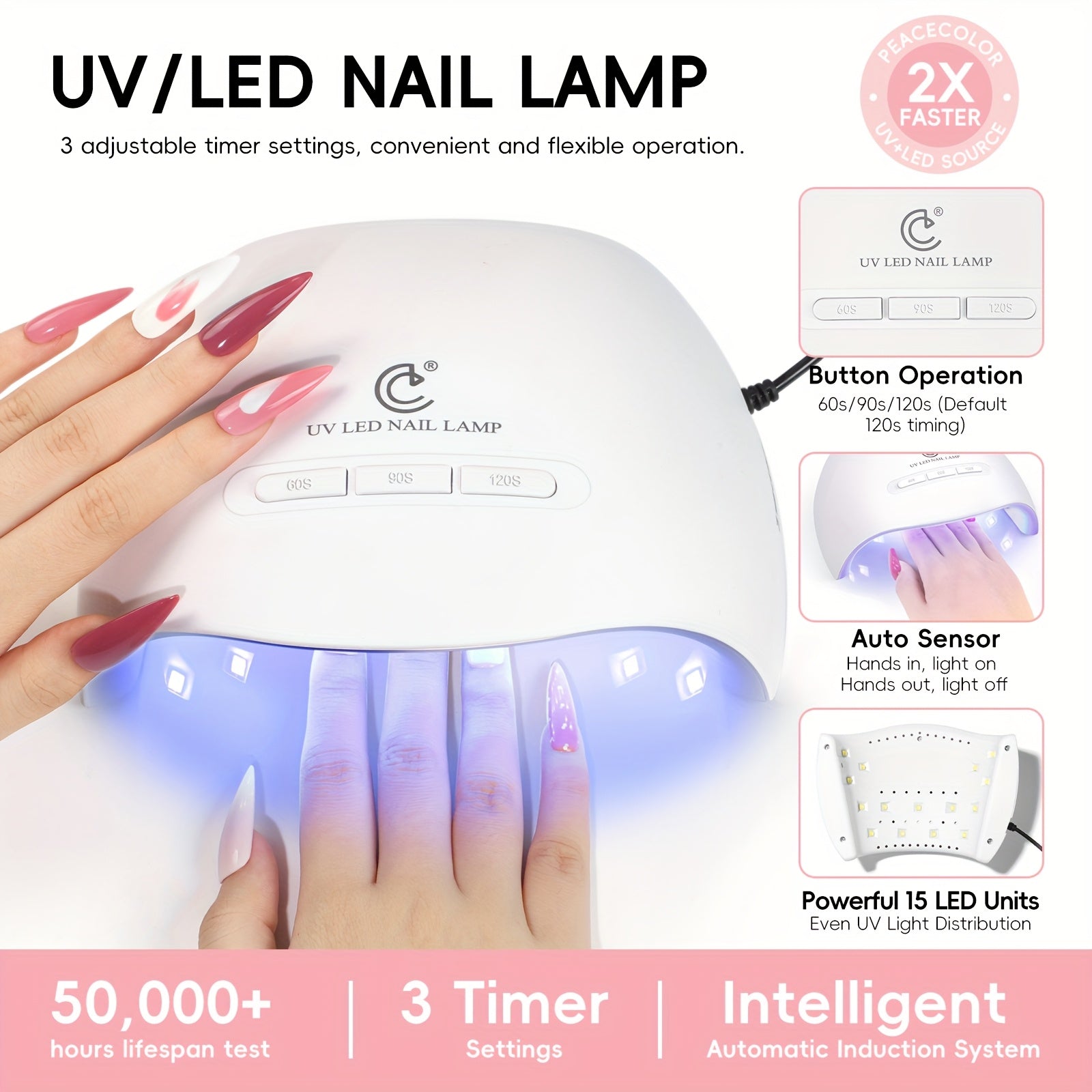 PEACECOLOR Gel Nail Polish Kit - 26 Piece Set with LED Lamp JUST FIT IN