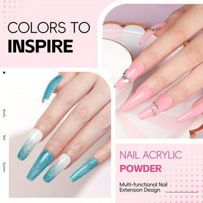 COSCELIA Acrylic Nail Kit - Complete Set with Powder, Liquid & LED Lamp JUST FIT IN