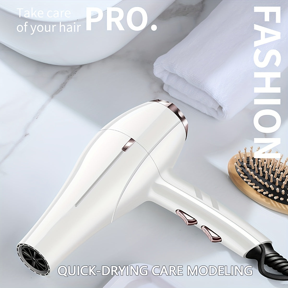 Morfone Professional Hair Dryer Set - 5-in-1 Styling Kit with Comb, Curling Iron & Nozzle JUST FIT IN