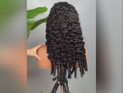 250% Glueless Wigs Human Hair Burmese Curly Headband Wig Upgrade 3 IN 1 Half Wig With Drawstring Seamless Clip Ins Flip Over JUST FIT IN