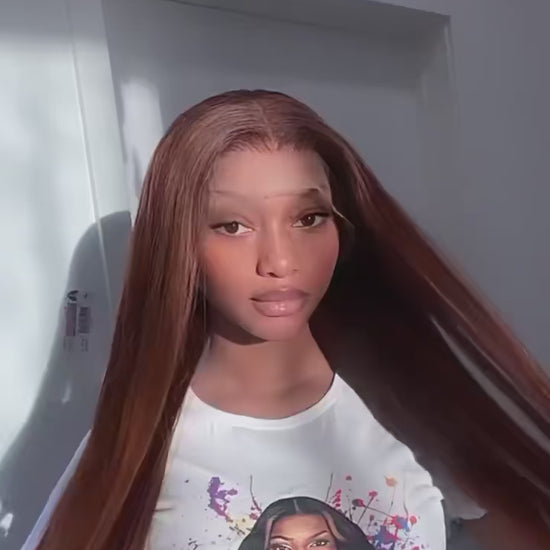 13x6 Chocolate Brown Lace Front Wig - 200% Density Straight Human Hair Pre-Plucked | JUST FIT IN JUST FIT IN