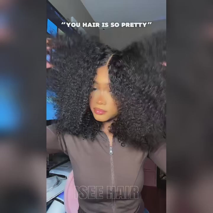 250% Kinky Curly Glueless Wig Human Hair 4C Edges 13x6 HD Lace Frontal Wig Pre Cut 7x5 HD Lace Closure Wigs For Women Preplucked JUST FIT IN