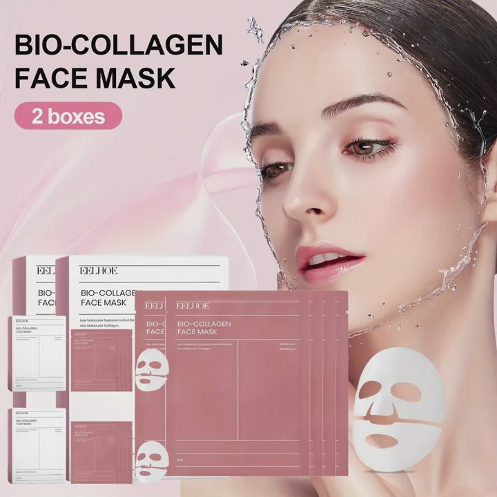 1pc/2pcs/3pcs Collagen Brightening Facial Mask; Deep Moisturizing, Hydrating, Firming Facial Light Beige, Keeping Light Beige Moist And Smooth, Gentle And Non Irritating, Containing Collagen And Hyaluronic Acid JUST FIT IN